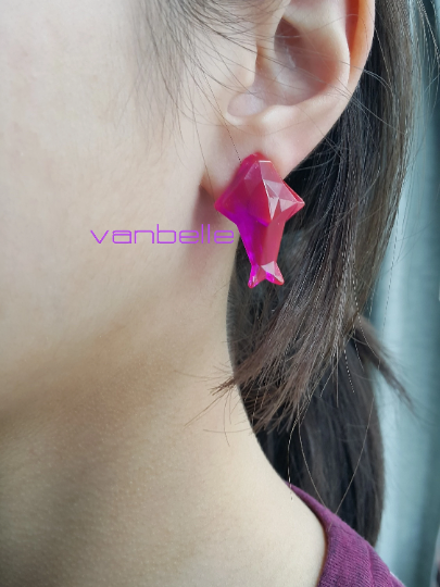 05- Gekko clip on Non piercing chunky earring  Valorant handmade fanmade